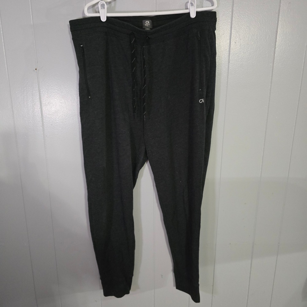 Gap GapFit Joggers Mens XL‎ Gray Heathered Activewear Sweatpants Drawstring Zip